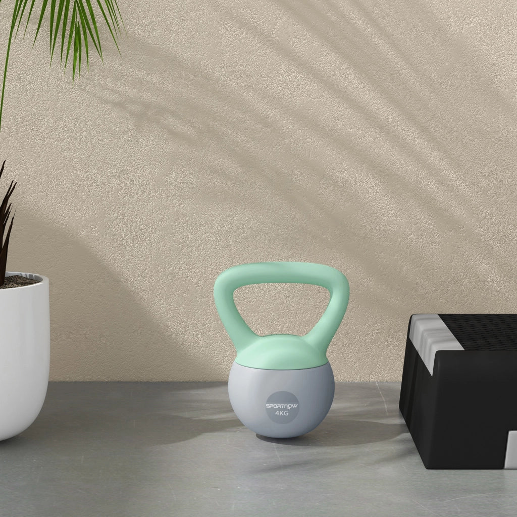 Kettlebell Pesa Rusa 4 kg ¨C zephmum ¨C Verde Grigio 19x15x25 cm