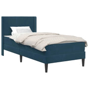 Letto singolo | Letto per adulti | Struttura letto con materasso Blu 90 x 190 cm Velluto