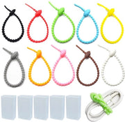 Cinture per cavi in silicone - 30 pezzi - Cinture per cavi riutilizzabili - Cinture per cavi multifunzionali - 5 dozzine di plastica - Reutilizzabili e Facili da Usare