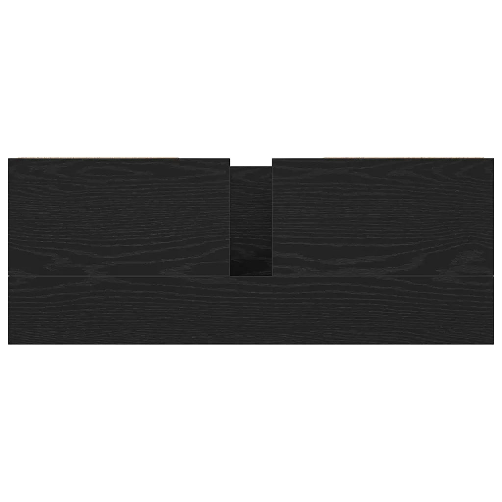 Mobile Lavabo | Armadio Lavabo con Cassetti Rovere Nero 90x34,5x60 cm