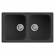 Lavello Elleci Incasso 2 vasche 86x50 Master 450 Granitek Nero LGM45040