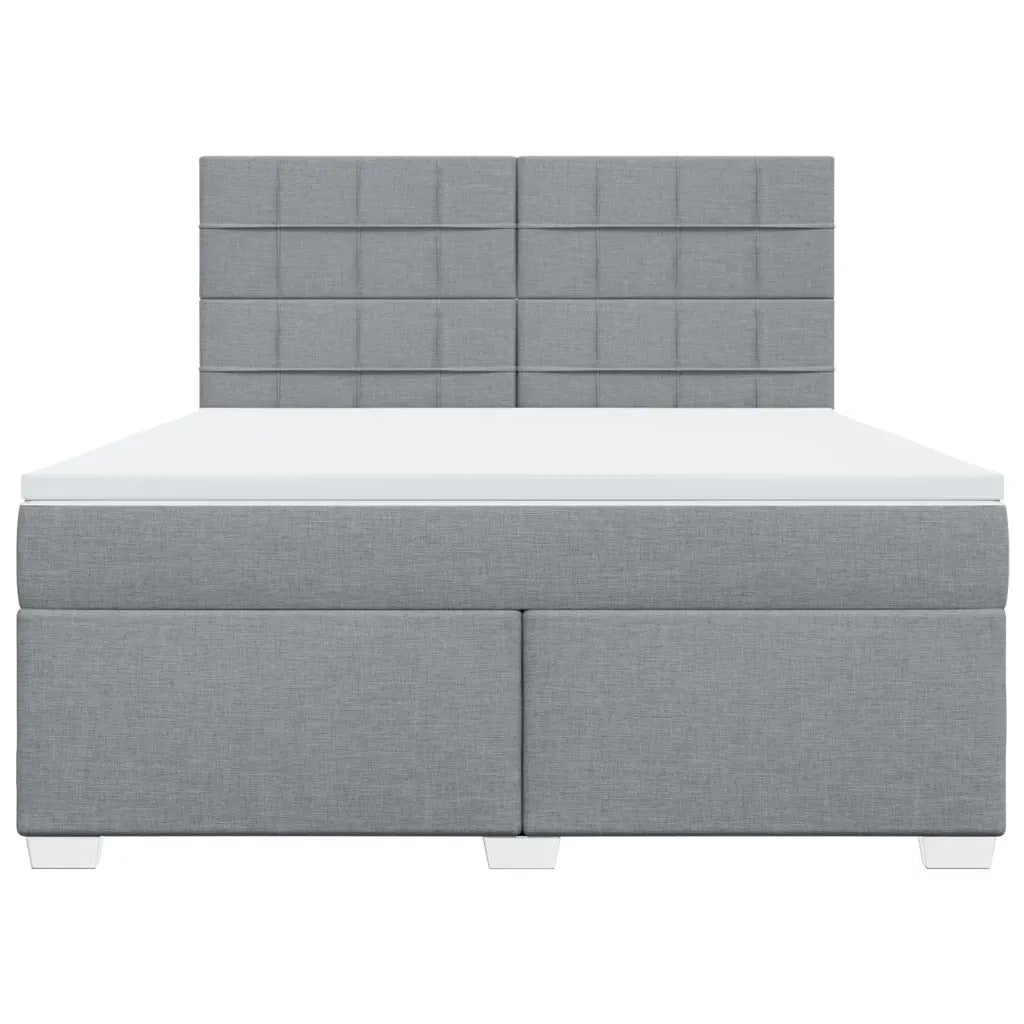 Giroletto a Molle con Materasso Grigio Chiaro180x200 cm Tessuto