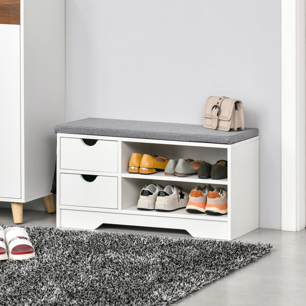 Scarpiera Salvaspazio in Legno ¨C zephmum ¨C Bianca, 80.5x30.5x43.5cm