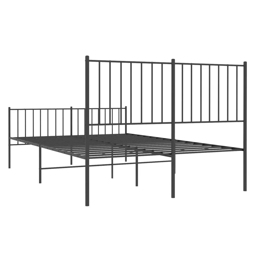 Giroletto con Testiera e Pediera-Struttura Letto Metallo Nero 120x190 cm 230296