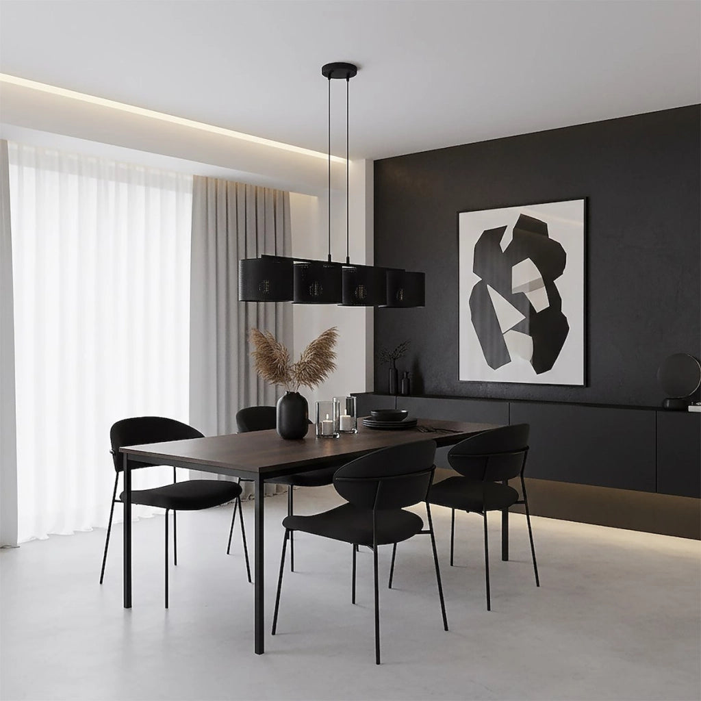 Lampada a sospensione Lux in acciaio nero opaco