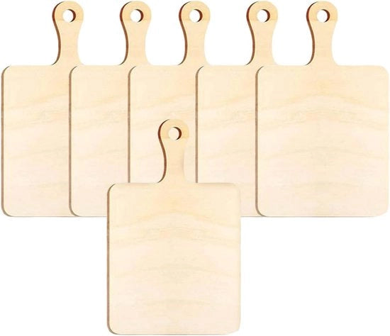 Set di 6 mini lame in legno - Set di lame rettangolari con maniglia per tavola da formaggio
