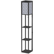Lampada da terra con scaffale e attacco E27 ¨C zephmum ¨C nero