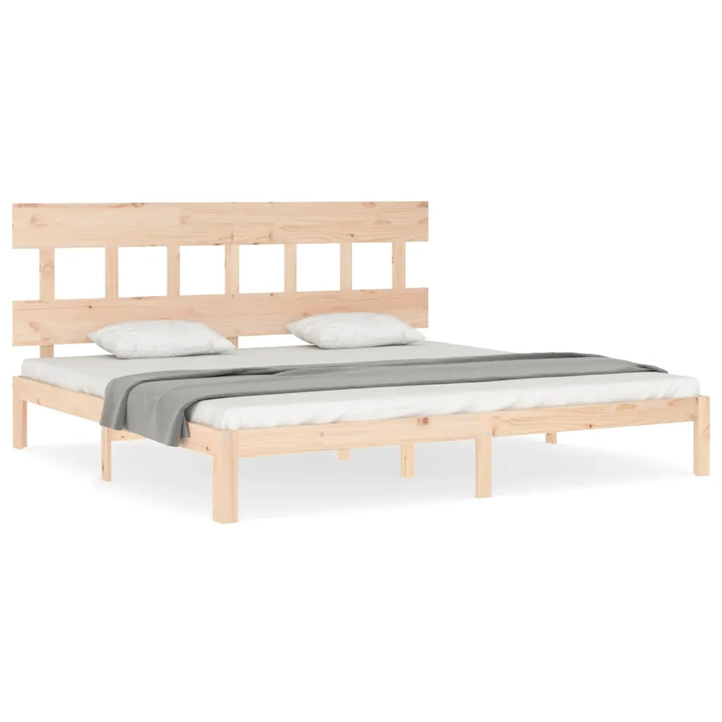 Giroletto senza Materasso-Struttura Letto 200x200 cm in Legno Massello di Pino 299783