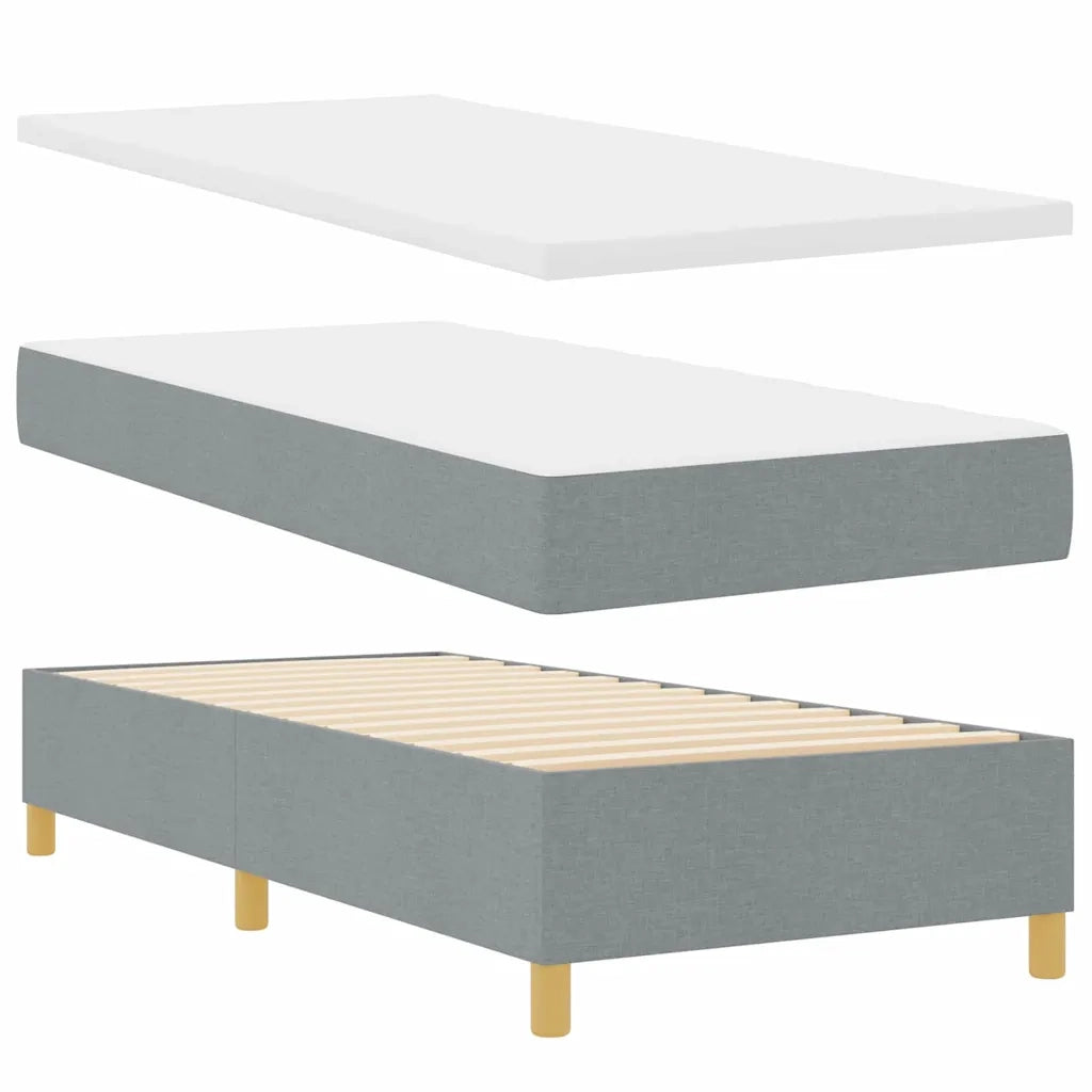 Letto a Sorgente LED Grigio chiaro 80 x 200 cm Tessuto