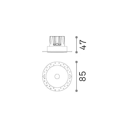 Faretto Ad Incasso Infinity 1 Luce Led Integrato Bianco 7W Ip20