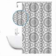 Trade Shop - Tenda Per Doccia Vasca Da Bagno Design A Mandala 240x200 Cm Con 12 Anelli 87590 -