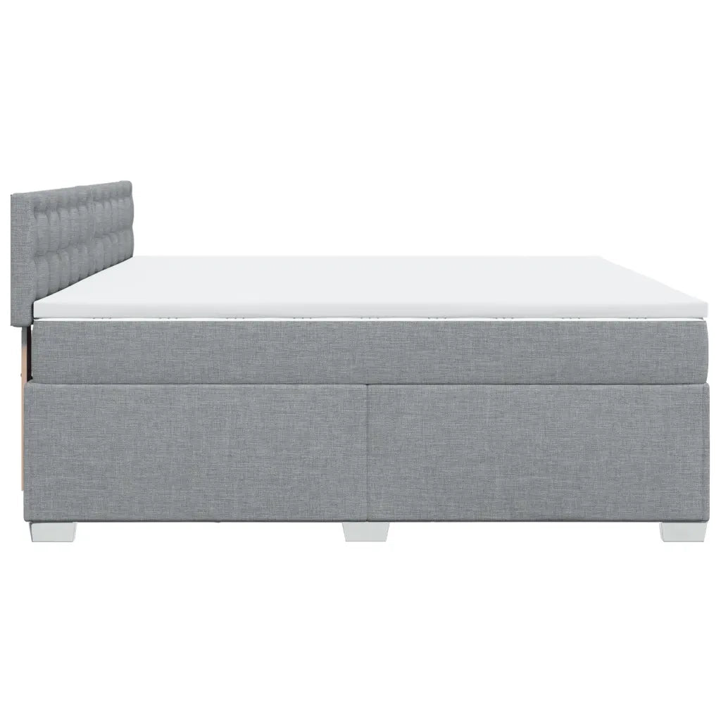 Giroletto a Molle con Materasso Grigio Chiaro 200x200cm Tessuto 3286009