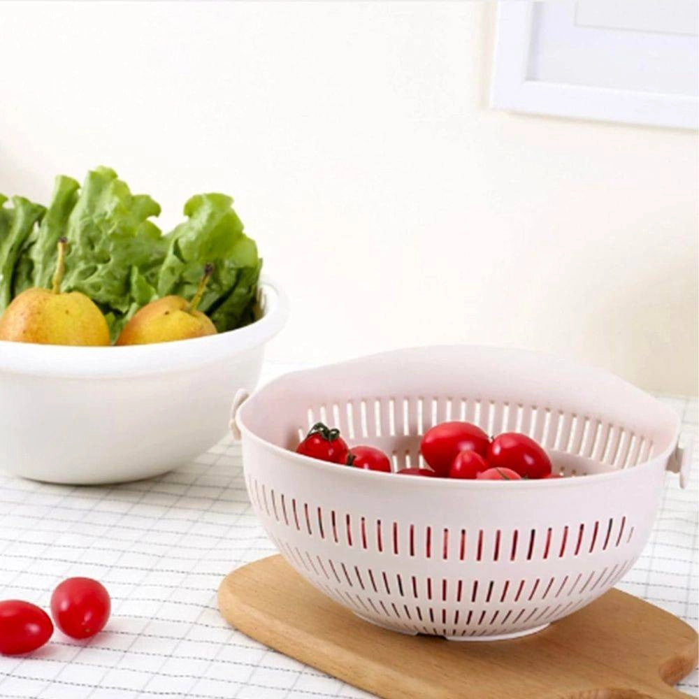 Trade Shop - Cestello Rosa Per Lavaggio Verdure Frutta Dim. 25.5x10.5 Cm Accessori Cucina -