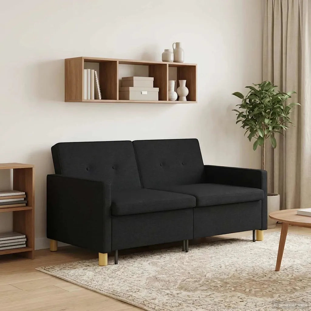 Divano letto | Sof¨¤ letto | Letto singolo Estraibile Nero Tessuto