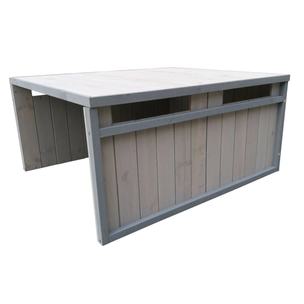 Garage robot rasaerba con tetto spiovente riparo in legno massello 80 cm grigio 16_0001231