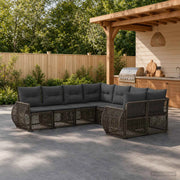 Set Divano da Giardino 8 pz 8-Numero di posti Grigio polyrattan 3435611