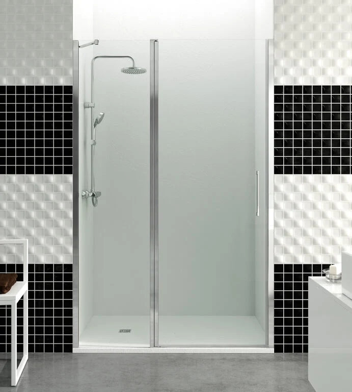 Box doccia frontale OPEN fisso 20 + porta battente 70 90 cm (90-95) cromo lucido vetro trasparente