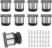 8 Pezzi di Supporti per Mobili - Supporti per Cucina in Acciaio Inossidabile - Altezza 5 cm - Diametro 5 cm - Supporti per Mobili Regolabili 0-15 mm per Mobili, Sostegni per Sedia, Sostegni per Cucina