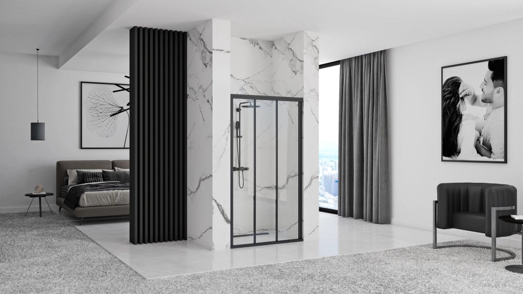 Porta Doccia Rea Alex Black 90