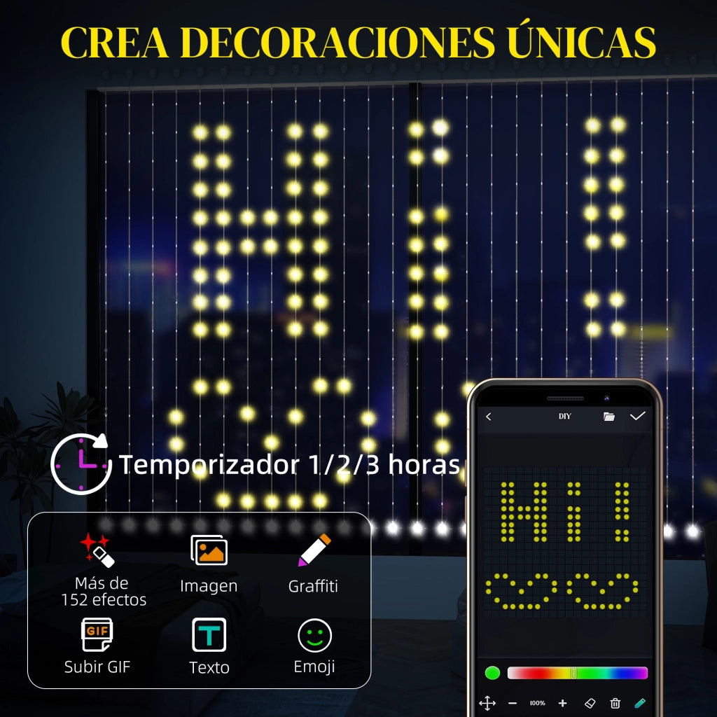 Tenda Luce LED 3x3m Intelligente con App e Telecomando ¨C zephmum ¨C Effetti Colori Personalizzabili