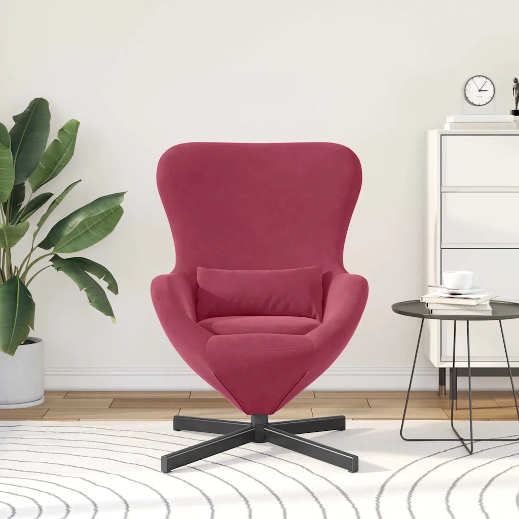 Divano Sedia-Poltrona uovo Rosso Vino 63 x 73 x 90 cm Velluto