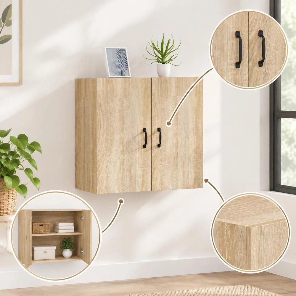 Wall Cabinet Sonoma Oak 60x31x60 Cm Wood-based Material