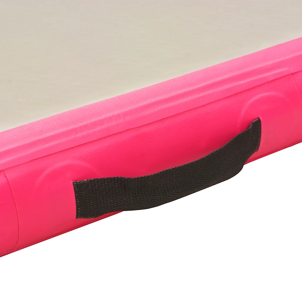 Tappetino Ginnastica Gonfiabile con Pompa 400x100x10cm PVC Rosa 91915