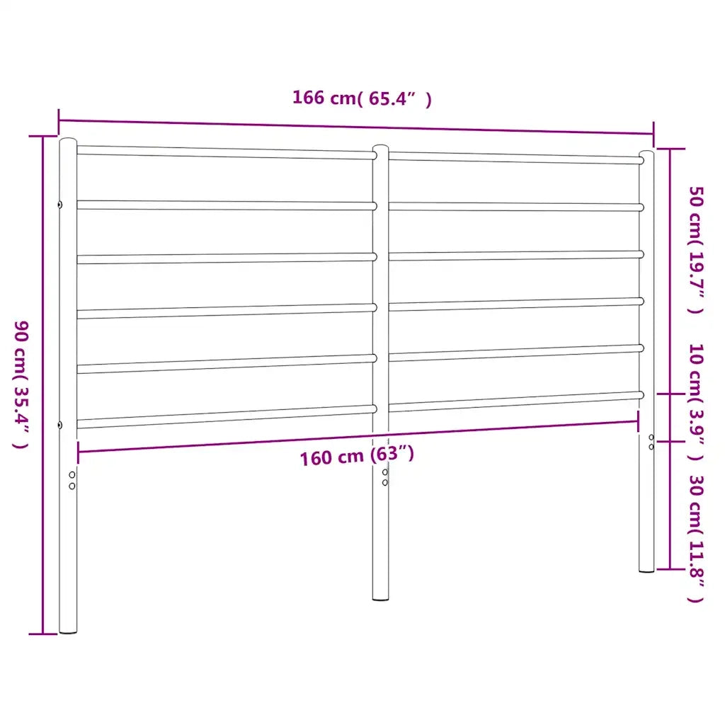 Testiera di Ricambio in Metallo Nero 160 cm 352354
