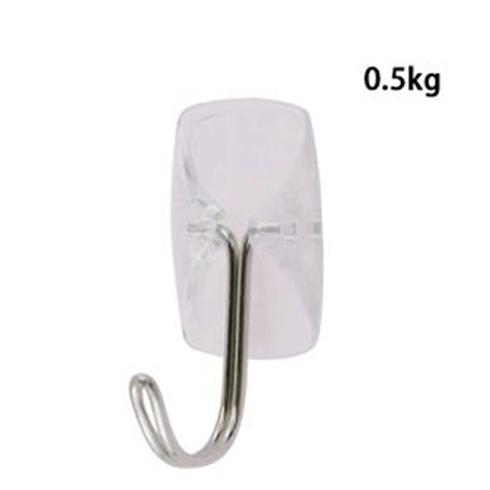 Trade Shop - Set 6 Pz Ganci Appendini Adesivi Trasparenti Da Parete Casa Attaccapanni 87015 -