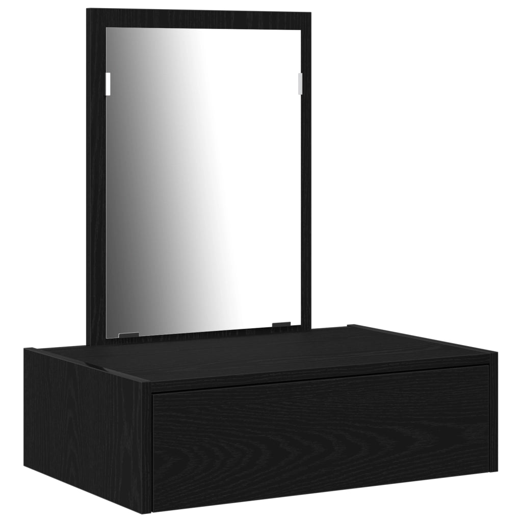 Tavolo da Toeletta a Muro in Rovere Nero 60x40x70 cm