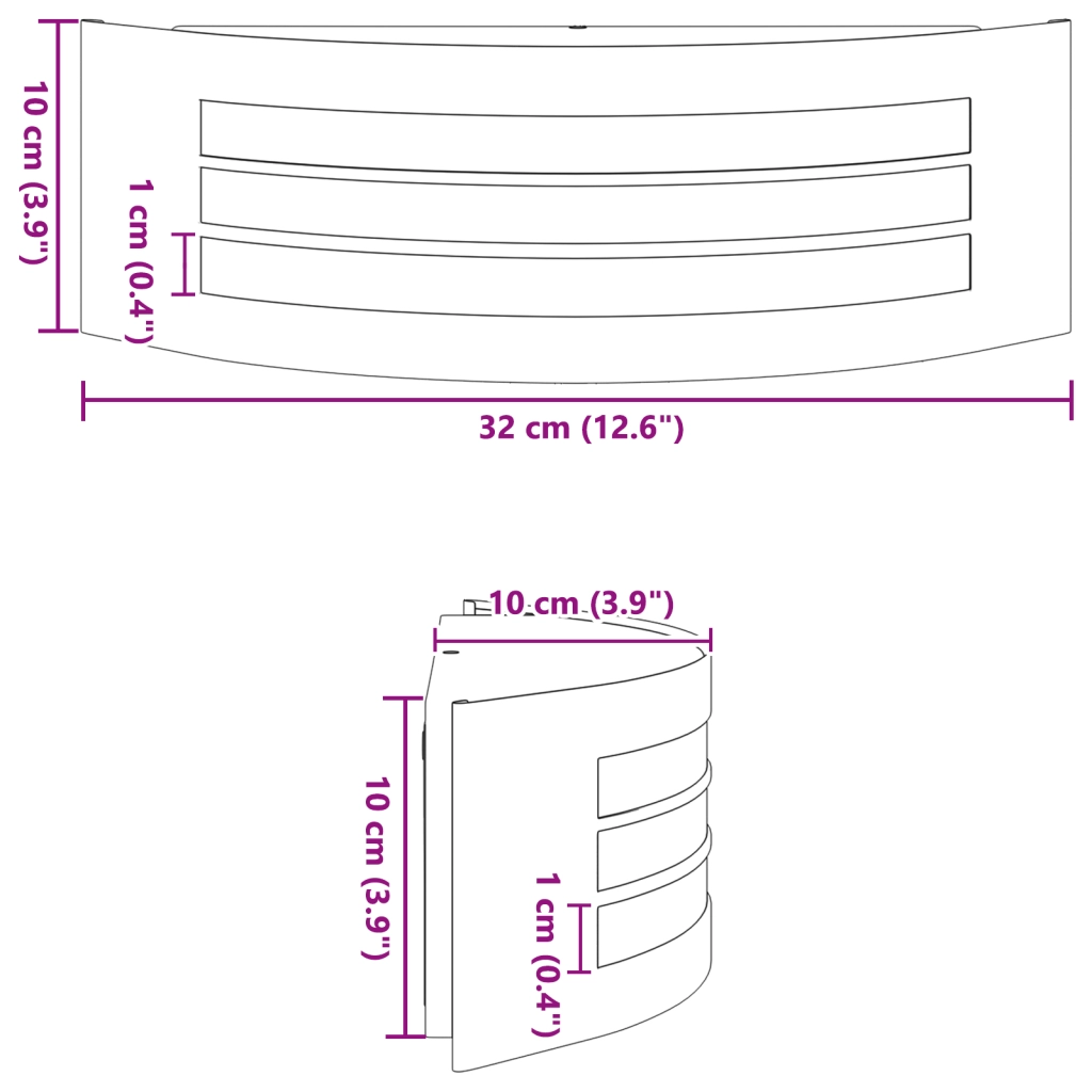 Luce da Parete Esterno Argento Acciaio Inox IP44