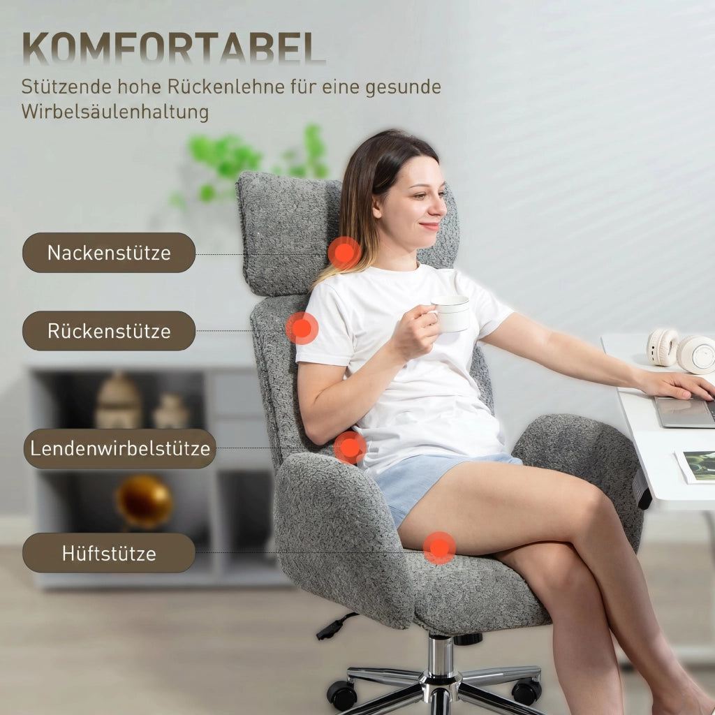 Sedia da ufficio ergonomica con poggiatesta regolabile ¨C zephmum ¨C Grigio scuro