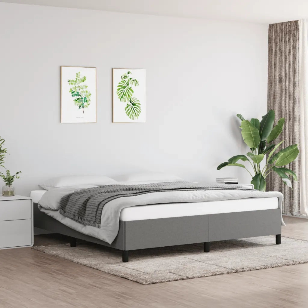 Giroletto senza Materasso-Struttura Letto Grigio Scuro 180x200 cm Tessuto 761460