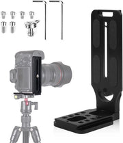 Supporto per Lenti Snelwisselplaat - Supporto Universale per Fotocamera DSLR - Materiale in Alluminio - Pads in Gomma Antiscivolo - Dimensioni 75 x 50 x 135 mm - Progettato per Resistere a Impatti - Supporto per Fotocamera