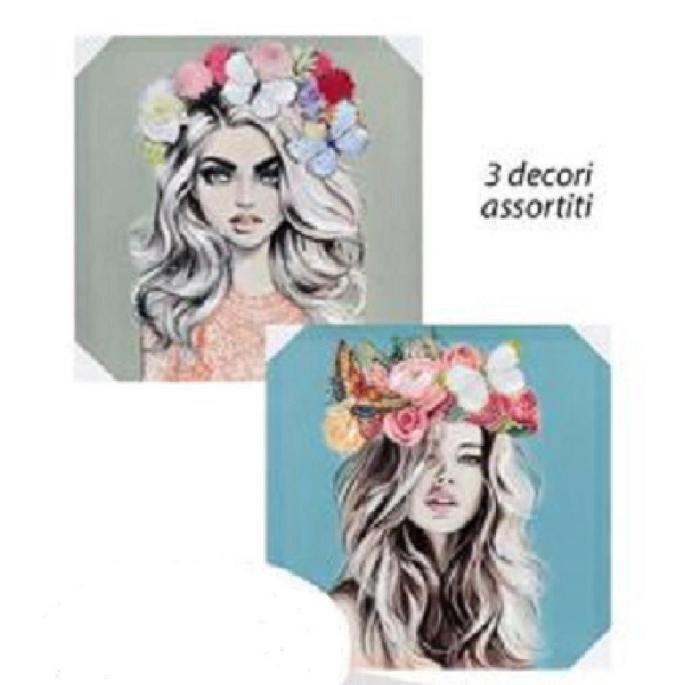 Trade Shop - Quadro Quadretto Decorativo 45x45x1,8 Cm Tela Su Legno Deluxe Decori Ass 831751 -