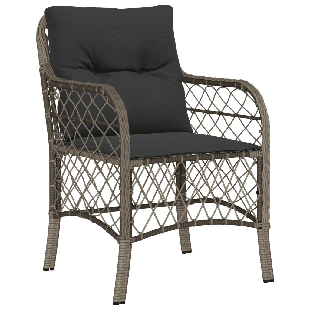 Set da Pranzo da Giardino 5 pz con Cuscini in Polyrattan Grigio 3212049
