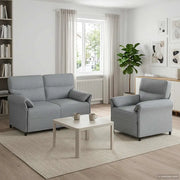 Set di divani 2 pz Grigio Chiaro Tessuto 3424843