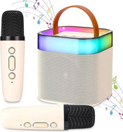 Macchina da karaoke con microfoni portatili a onde radio - effetti di cambiamento di voce e illuminazione a LED - regali per ragazze e ragazzi