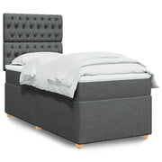 Giroletto a Molle con Materasso Grigio Scuro 90x200 cm Tessuto 3291171