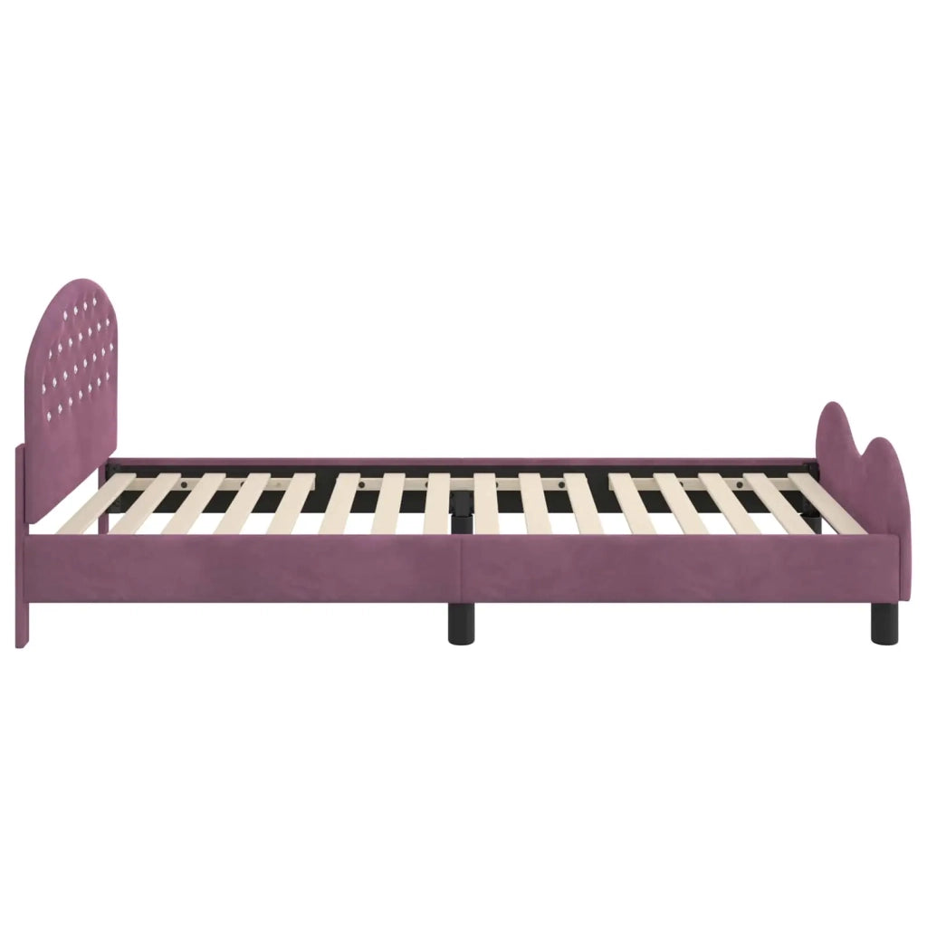 Struttura letto bambini con testata Viola 80 x 200 cm Velluto
