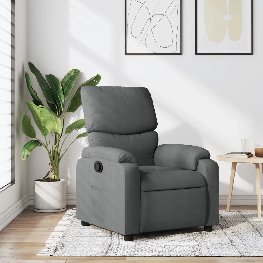 Divano Sedia-Poltrona reclinabile in tessuto grigio scuro 813452