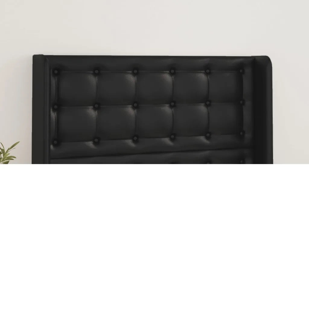 Testiera | Testata ad Orecchio Nera 103x16x118/128 cm in Similpelle