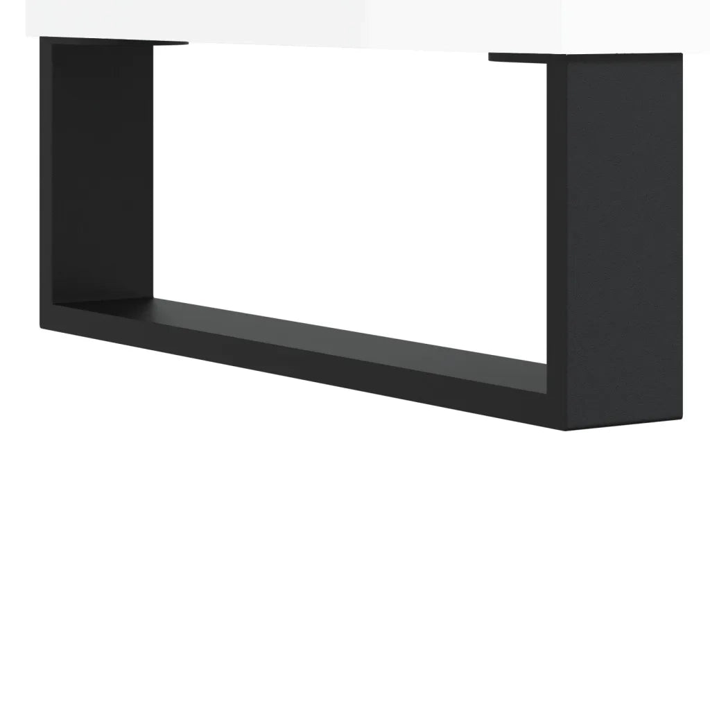 Credenza-Buffet-Armadio da cucina Bianco Lucido 57x35x70 cm in Legno Multistrato 404215