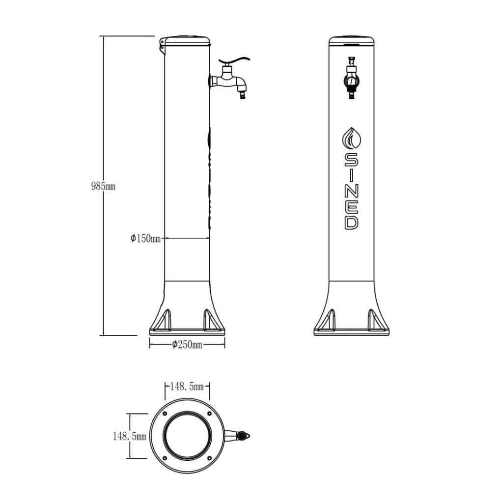 Sined Tritone Fontanella Da Giardino In Hdpe Con Predisposizione Per Attacchi Rapidi Nera Altezza 100 Cm Realizzata In Hdpe