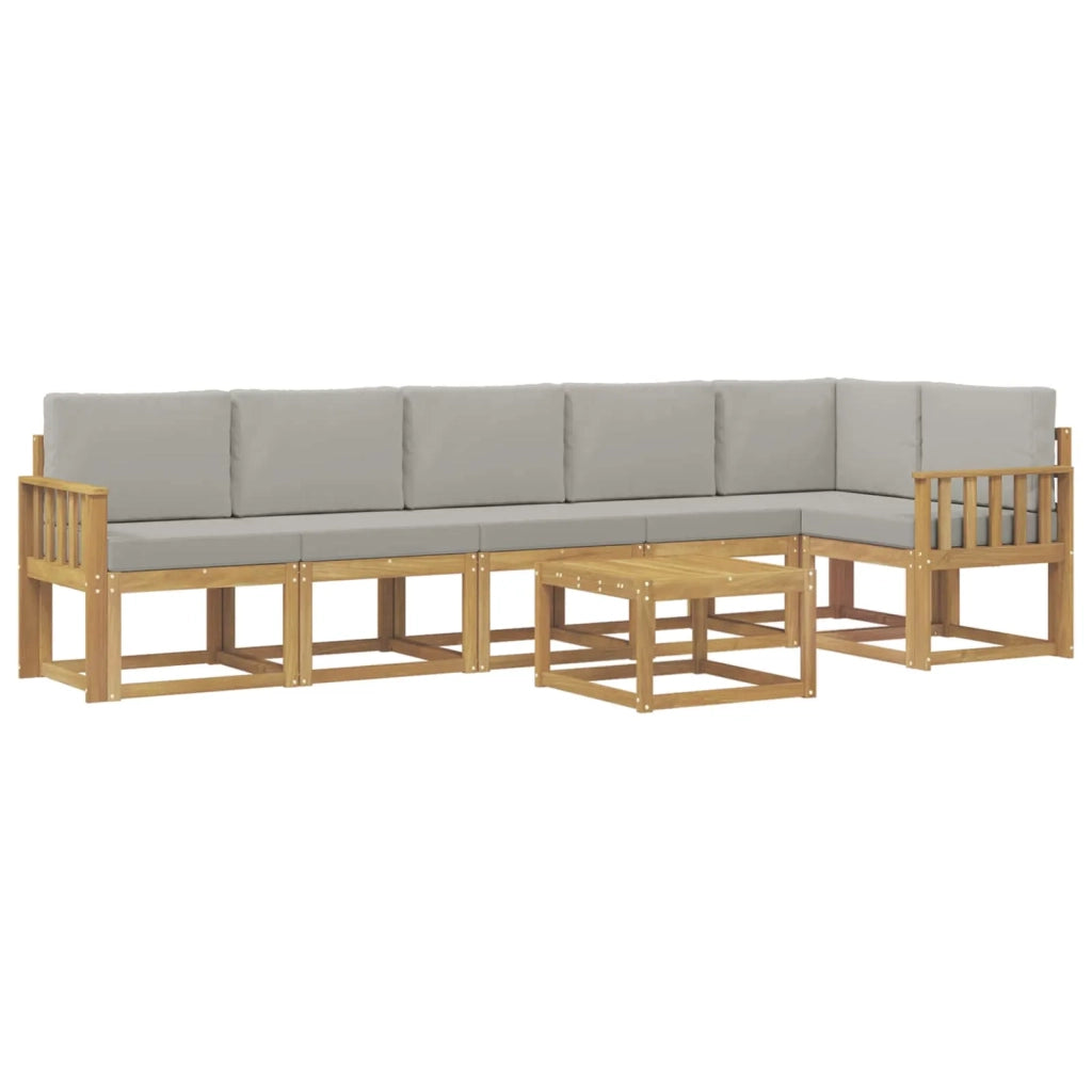Set di divani da esterno 7 pcs Bianco e Grigio Chiaro 3387730
