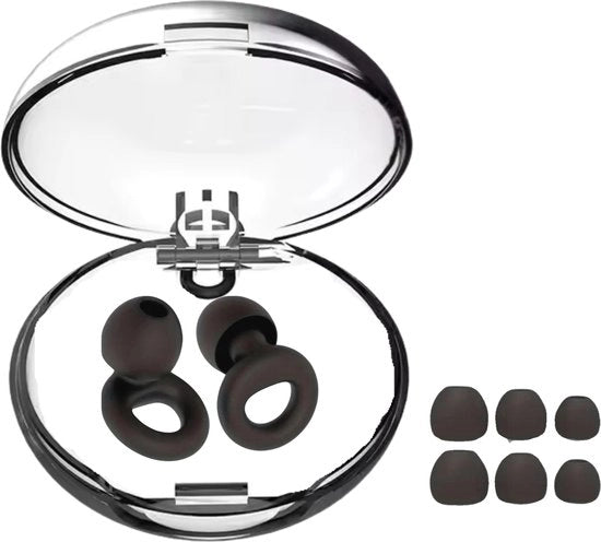 Orecchini del sonno - Impedenza 26 dB - Orecchini per bambini - Orecchini per festival - Orecchini per musica - Orecchini per snurk - Nero - 8 pezzi