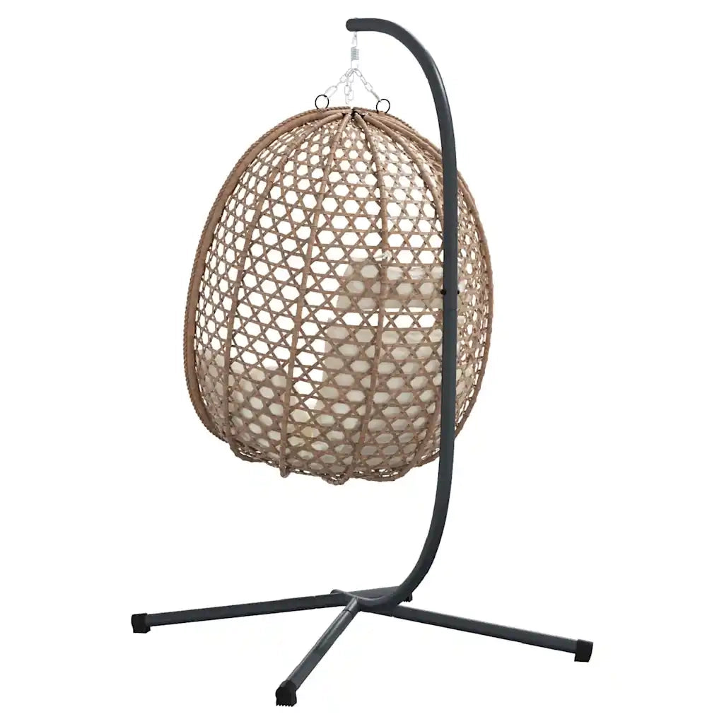 Sedia uovo sospesa Crema Chiara 104 x 100 x 191 cm polyrattan CFW3292029