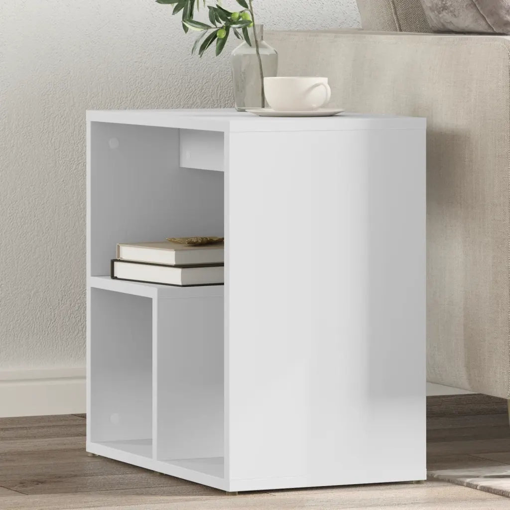 Tavolini Bianchi 2 pz | Tavolo laterale 50x30x50 cm in Legno Multistrato