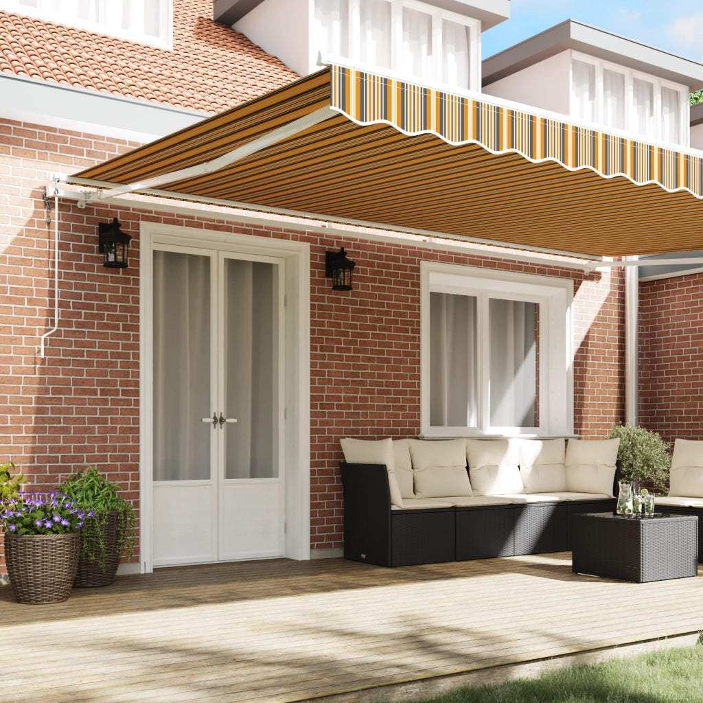 Tenda Retrattile Automatica Multicolore a Righe 500x350 cm