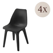 Montivilla, Sedia da Esterno 4 Sedie Made in Italy, Nero Antracite